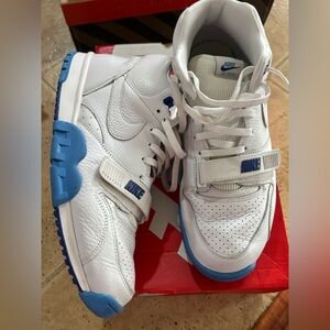 Nike Kids White and Blue Athletic Sneakers